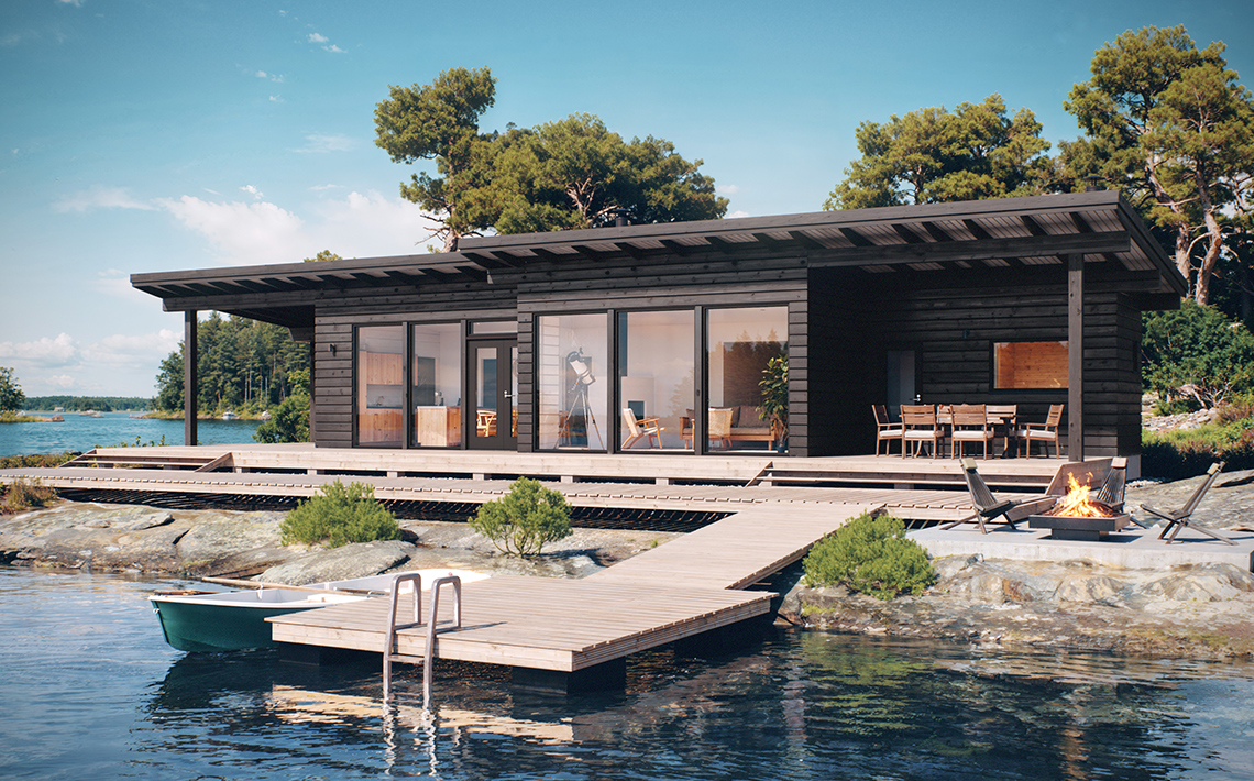 Completed Pluspuu home — Nauvo 116 modern log house